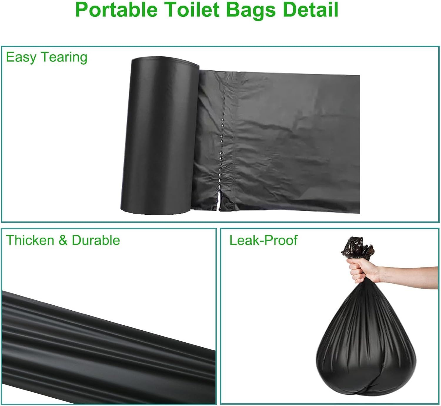 Bolsas de Banio Portatil Camping Paquete 80 de 8 Galones Gruesas Biodegradables