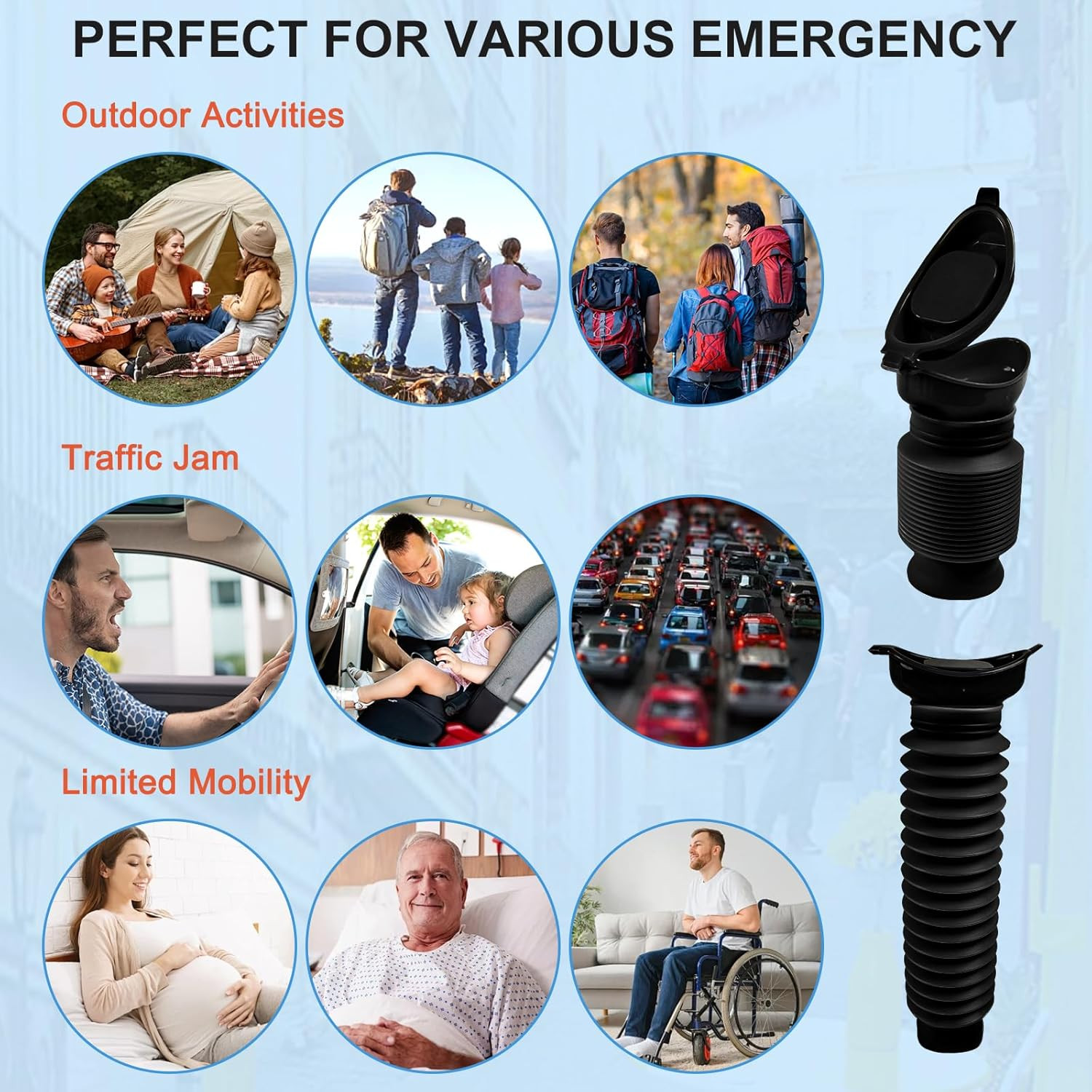 Pee Bottles for Men, Collapsible Urine Bottle 750ML, Portable Urinal for Women,