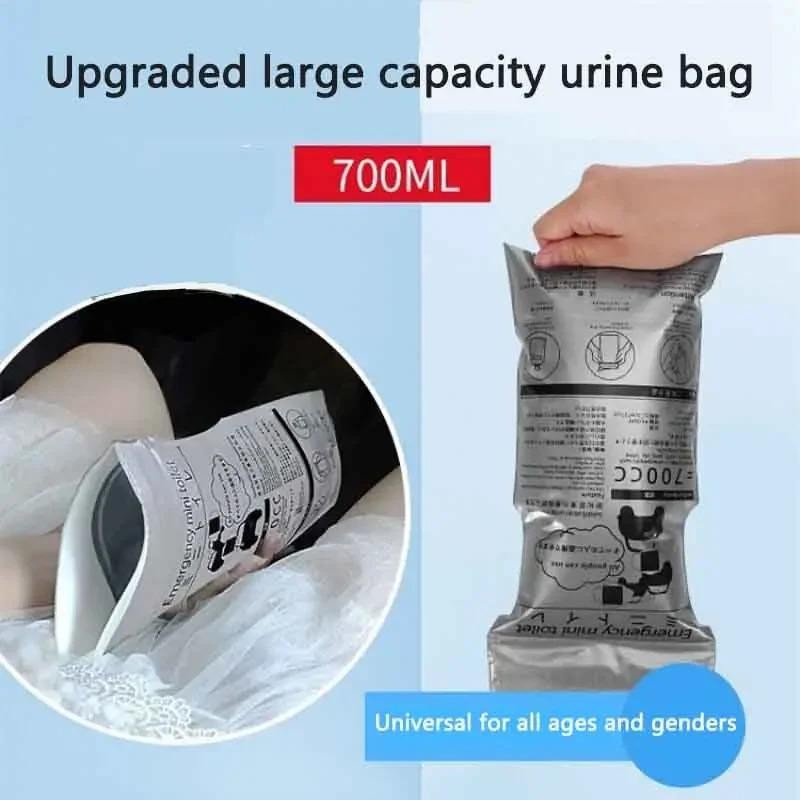 Car Emergency Disposable Urine Bag, Portable Unisex Toilet for Travel & Traffic