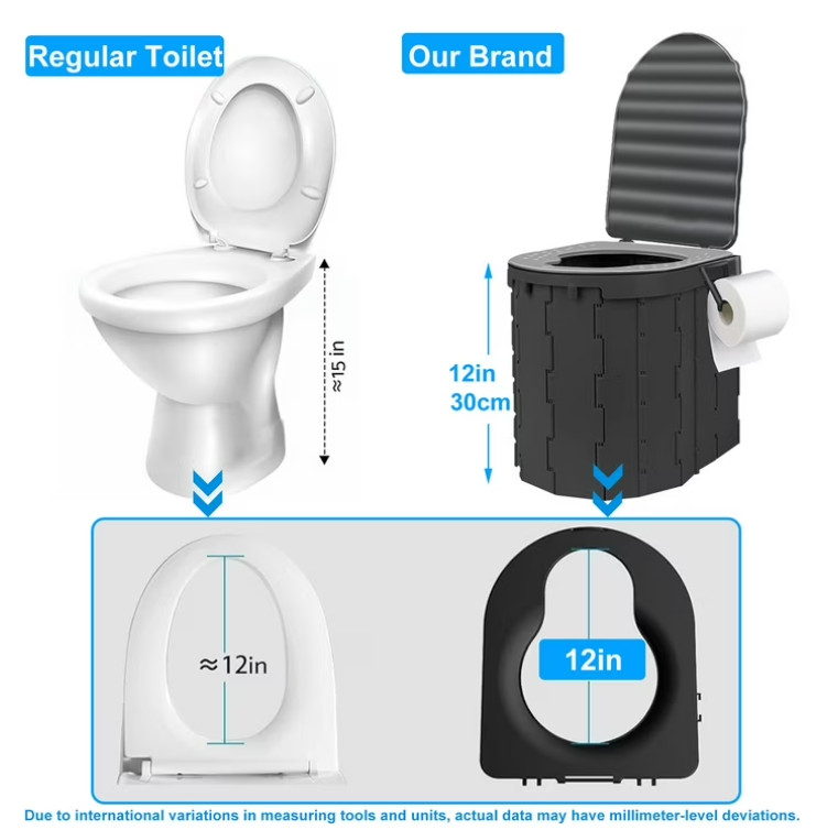Portale Foldable Camping Toilet Set with Privacy Tent, Ergonomic Potty Provides