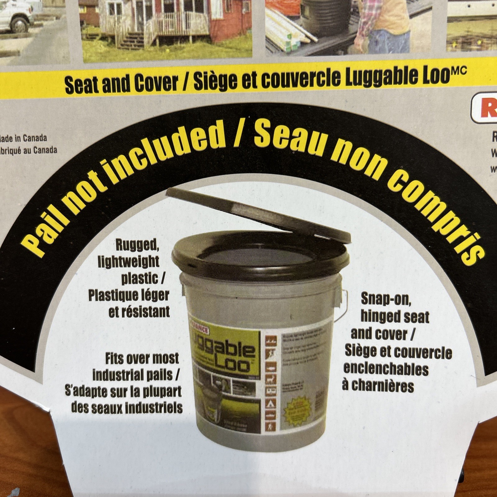 RELIANCE LUGGABLE LOO PORTABLE BLACK TOILET SEAT AND COVER -PAIL NOT INCLUDED JD