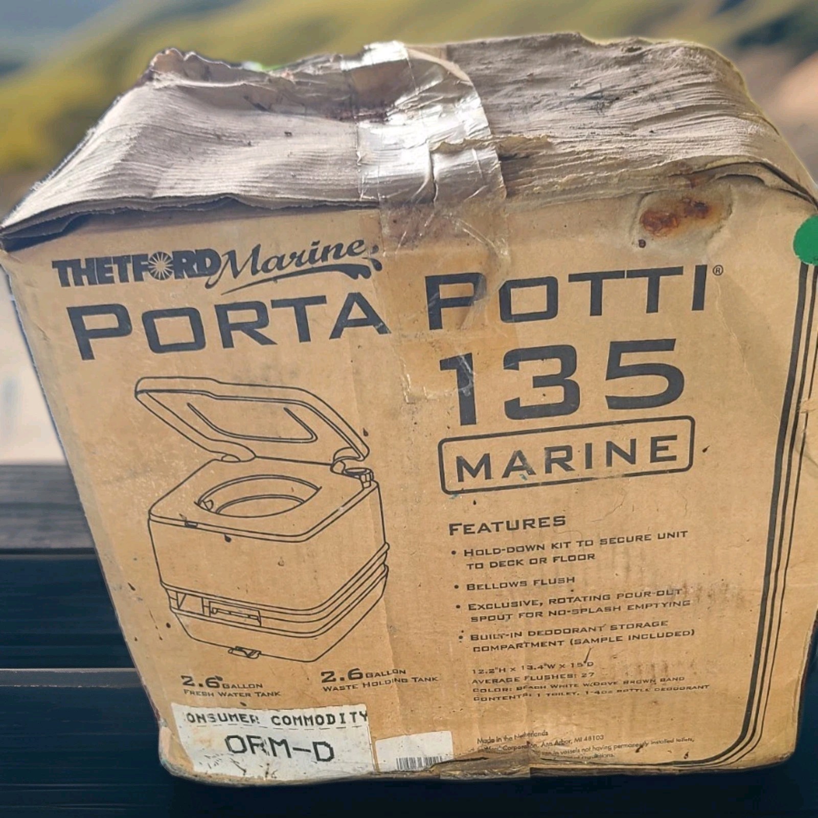 PORTA POTTI 135 THETFORD NEW FRESH WATER PORTABLE TOILET NEW