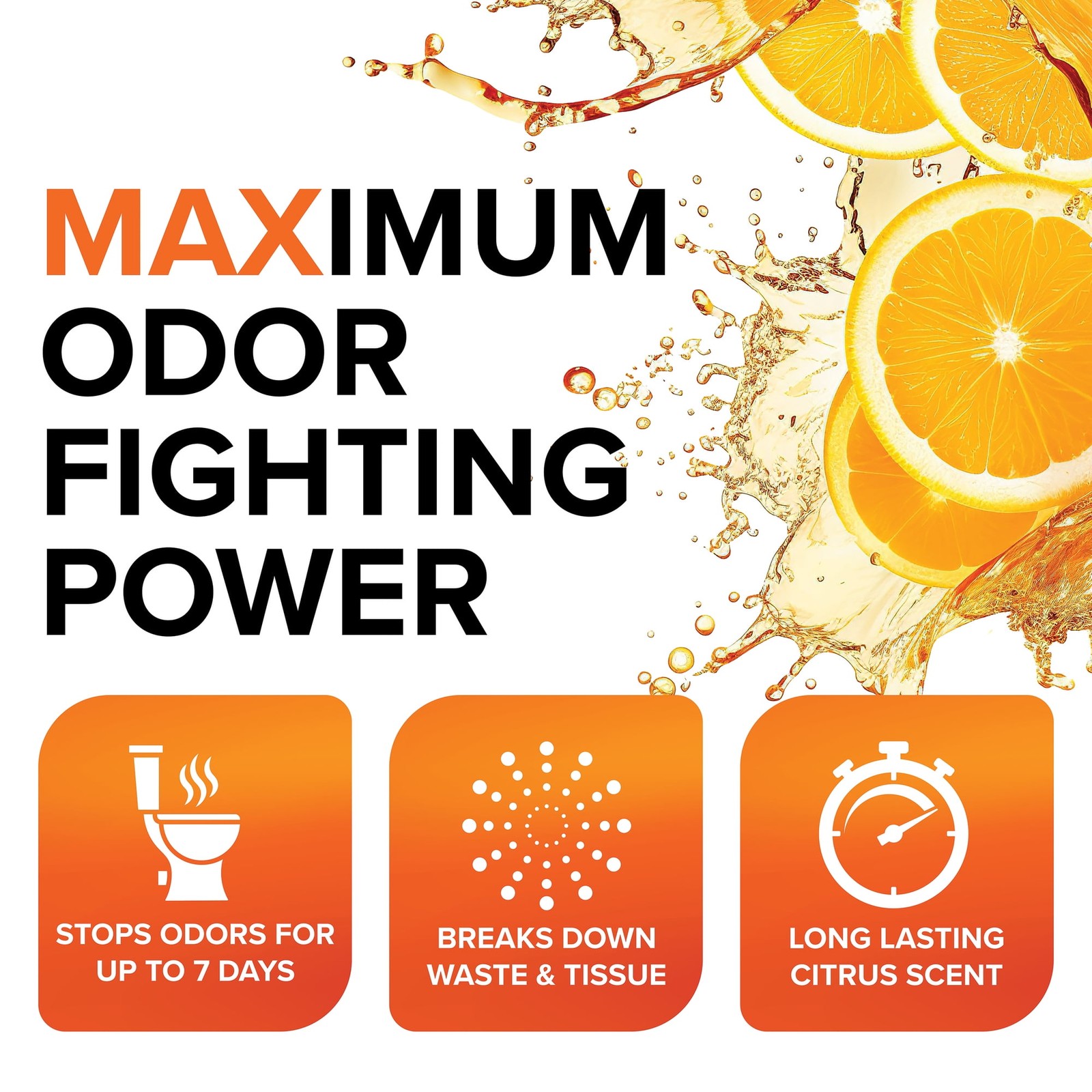 Camco TST MAX RV Toilet Treatment, Ultra-Concentrated Formula, 32oz, Orange (411