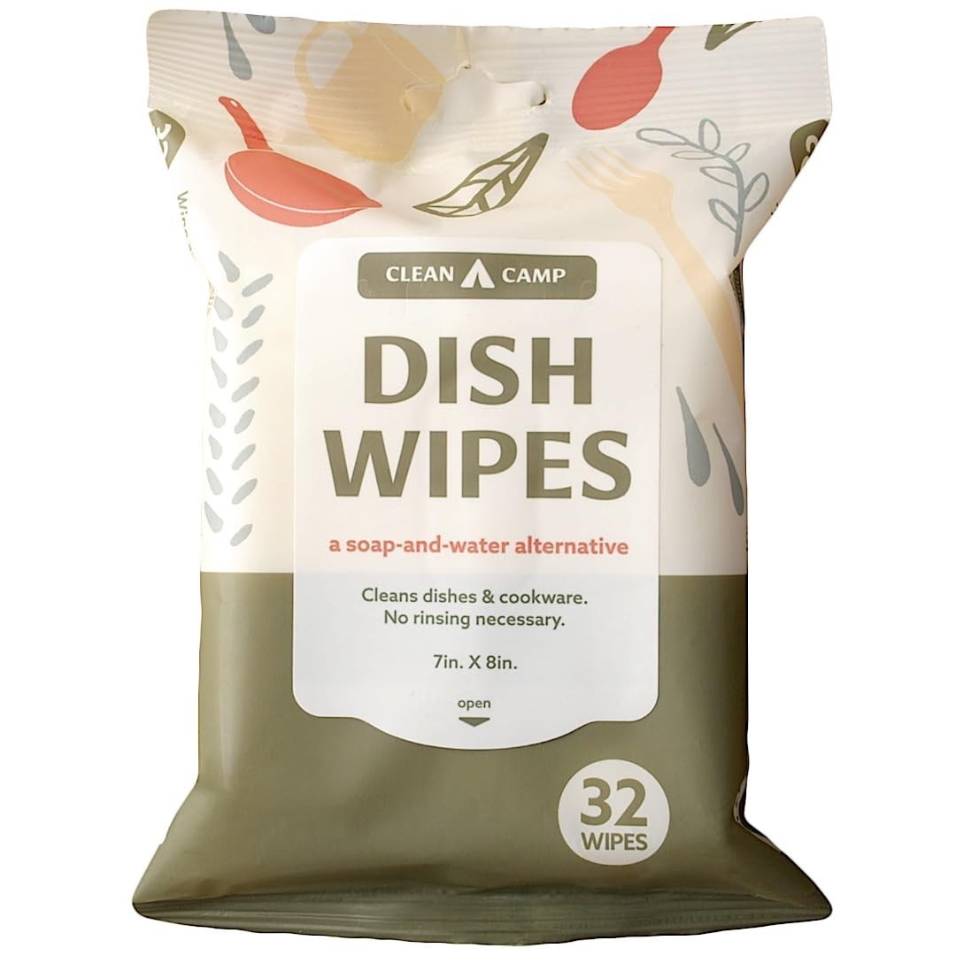 Dish Wipes | 100% Biodegradable Pre-Moistened Food-Safe Camp Kitchen Wipes | …