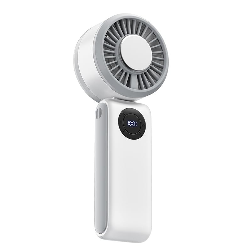 Portable Handheld Fan, 3 IN 1 Rechargeable Personal Fan with 5 Speed White