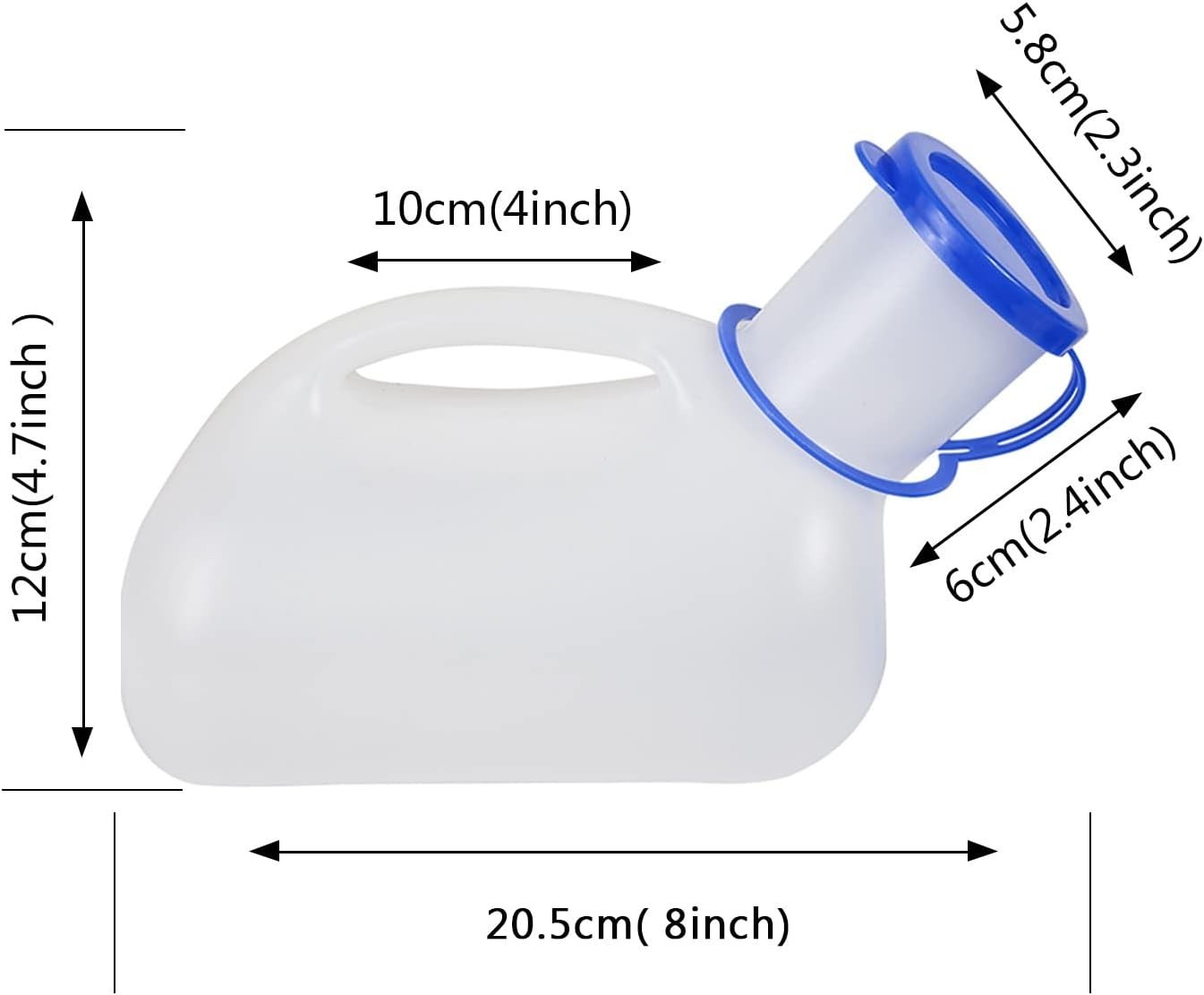 Unisex Portable Urinal Bottle Blue 1000ml Leakproof Travel Camping Pee Bottle