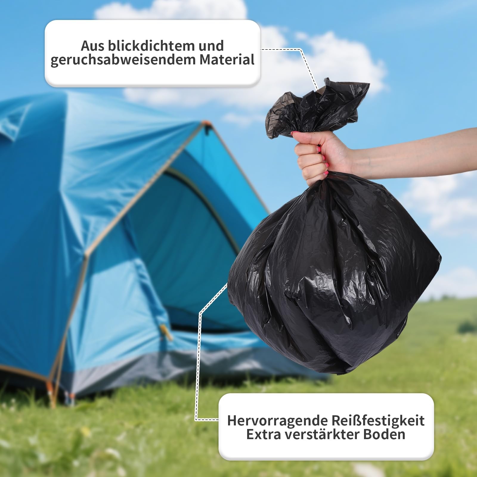 100 Pack Camping Toilet Bags Outdoor, Sanitary Bags for Travel or Home H…