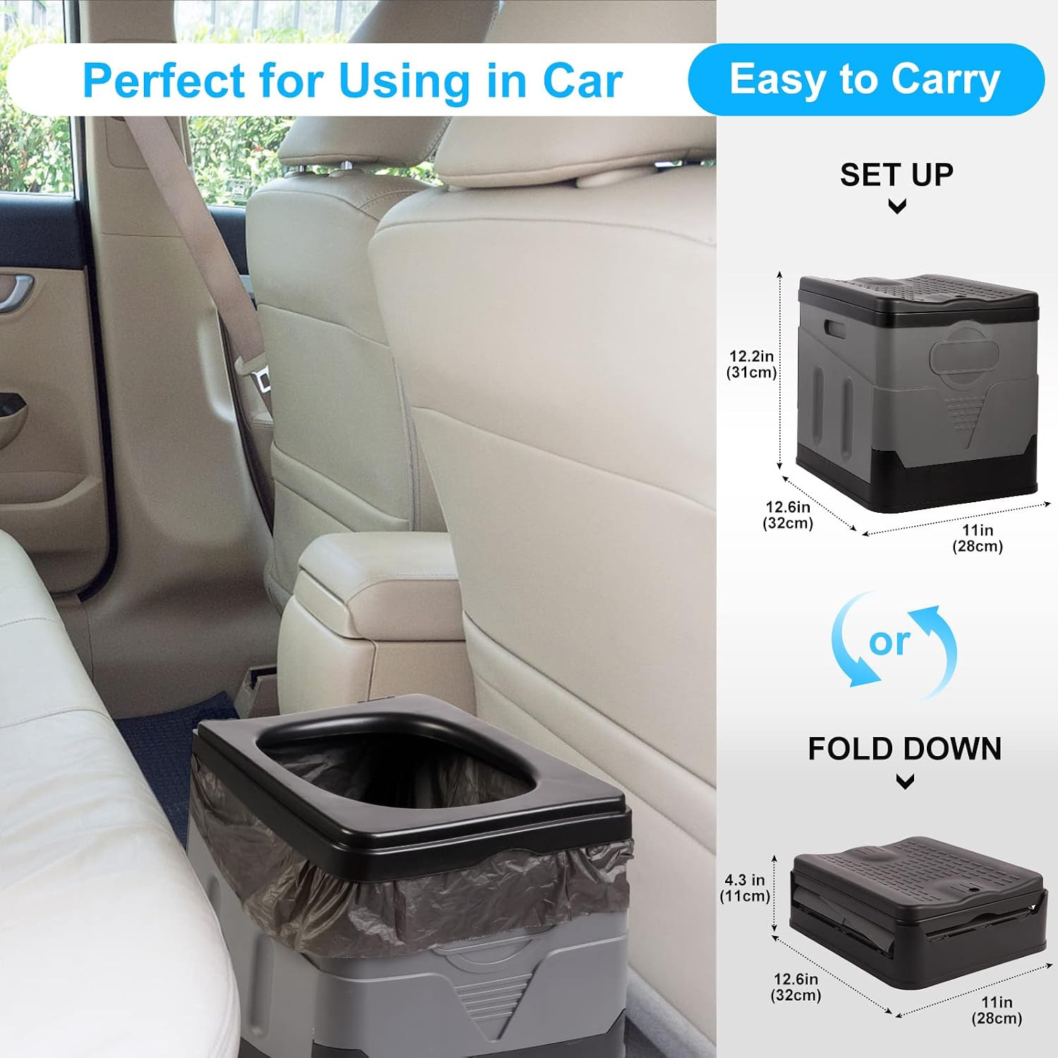Portable Toilet Camping Toilets for Car Indoor Outdoor Commode Foldable Travel P