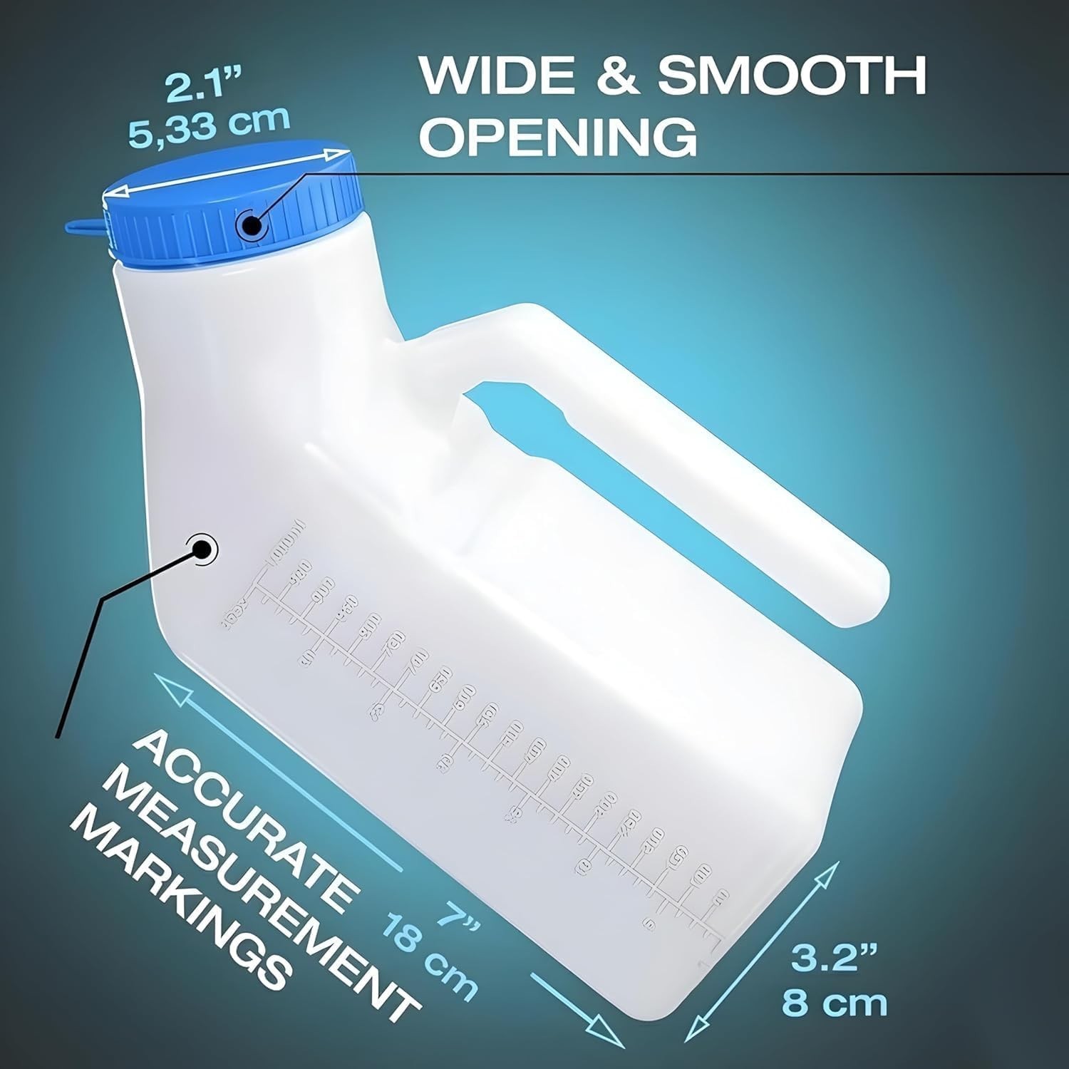 Portable 2 Pack Men’s Urinals with Glow in the Dark Lid – Easy Travel Solution
