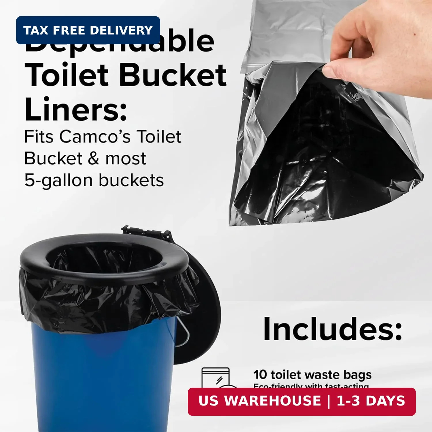 Camco Toilet Waste Bags – Features a Biodegradable Powder & Leak Proof Double Ba
