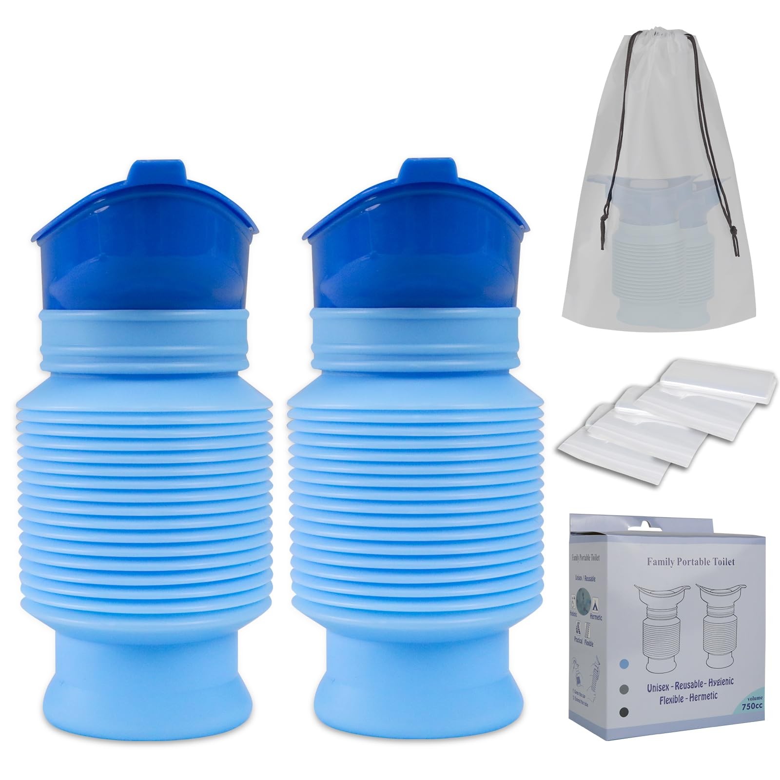 Portable Urinal Emergency Pee Bottle 750ml Foldable Mobile Toilet Car Camping