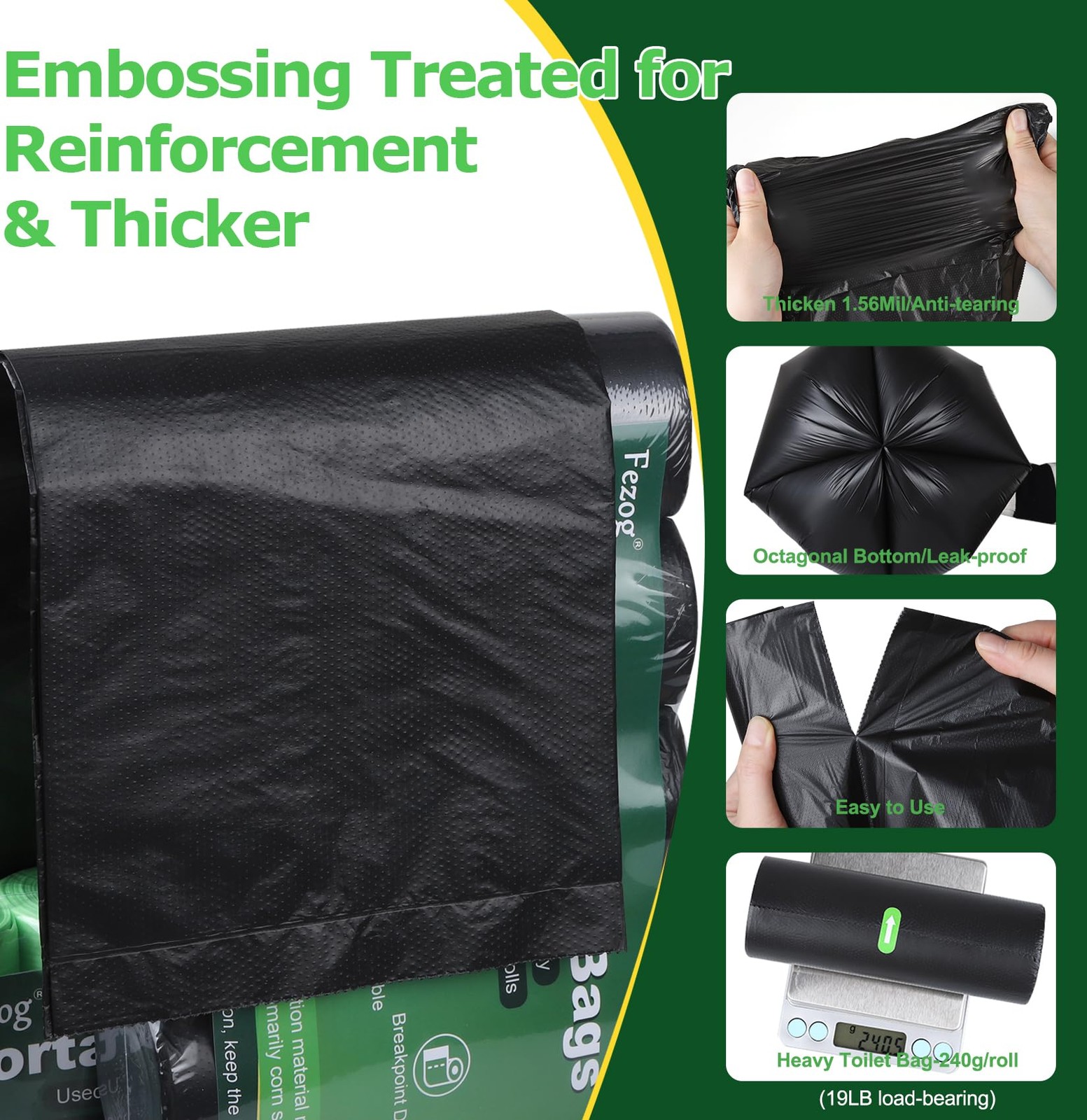 40 PACK 1.5Mils Portable Toilet Bags, 8 Gal Camping Toilet Bags for Portable …