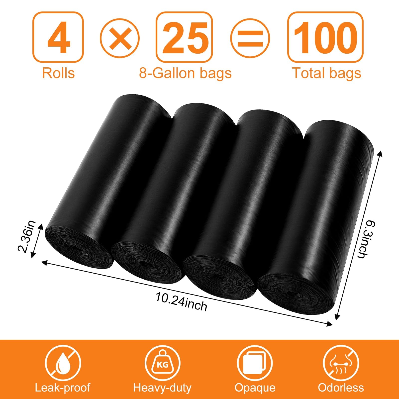100 PCS 8 Gallon Portable Toilet Bags Replacement Compost Camping Car Travel