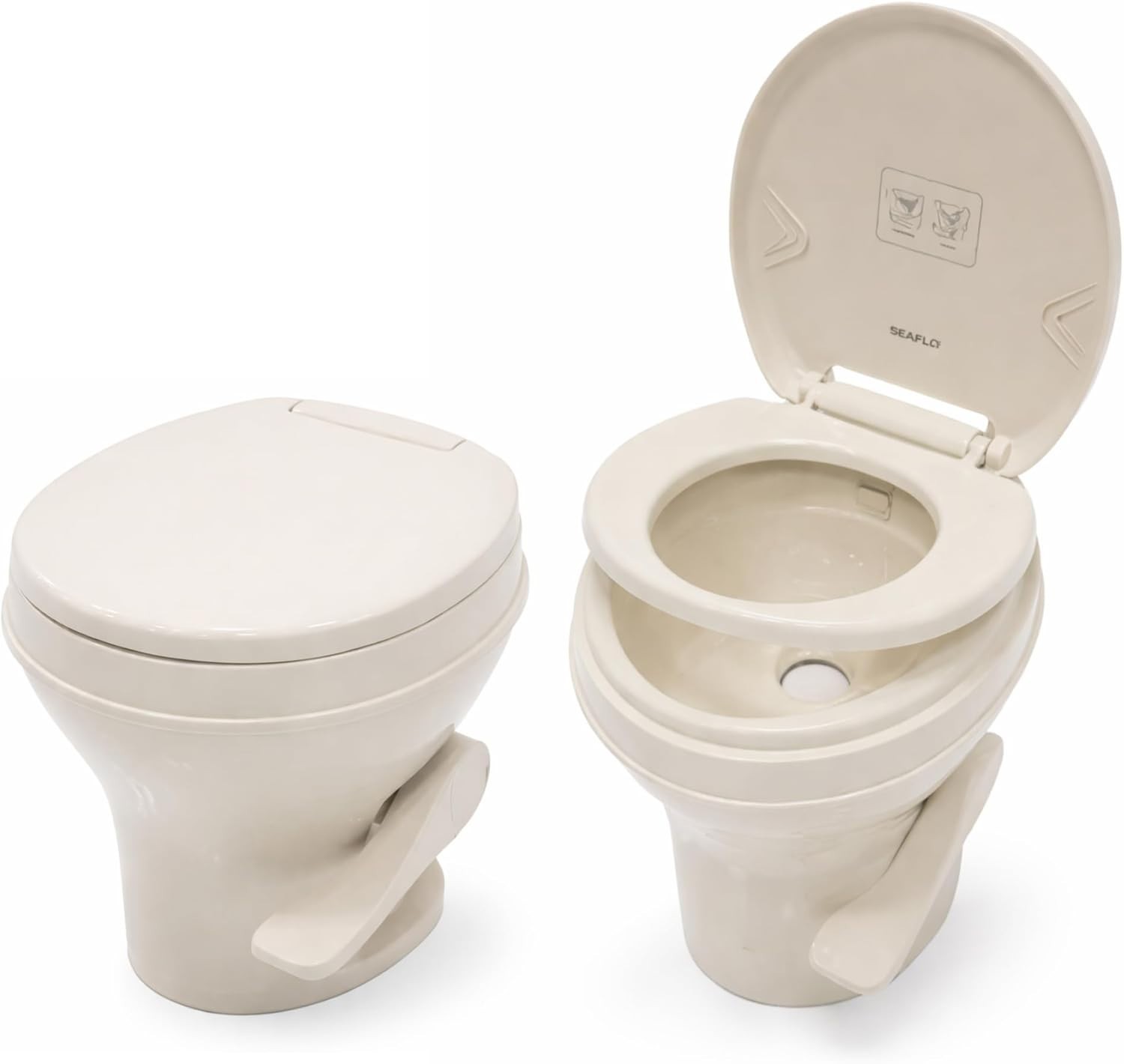 SEAFLO Ceramic Residential Height Camper/RV Toilet with Sprayer Attachment