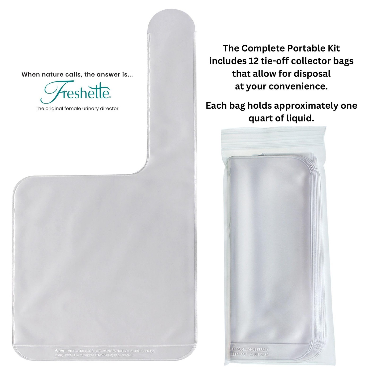 Complete Portable Female Device Kit, Vinyl Case, Reusable, Portable Urinal & …