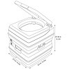 CMP GROUP Portable Toilet Visa Potty 3.7 gal Fresh Water 6.3 gal Gray RV