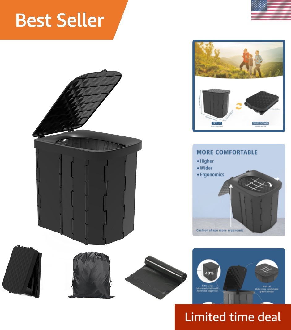Durable XL Portable Potty with Lid – Easy Setup, Perfect for Travel & Outdoors