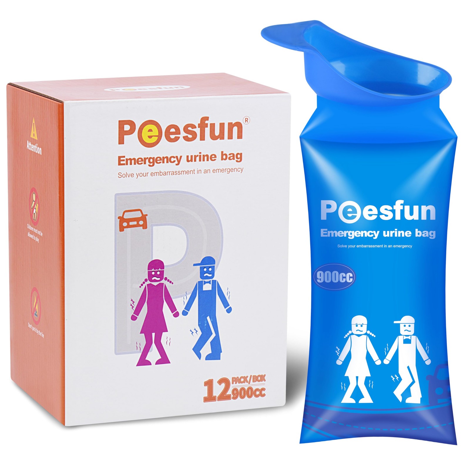 Disposable Urinal Bag, Urine Bag,900CC Leak-Proof Pee Bag with Super Absorben…