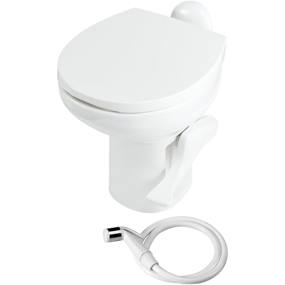 High Profile RV Toilet in White, Aqua-Magic Style II, Single Unit