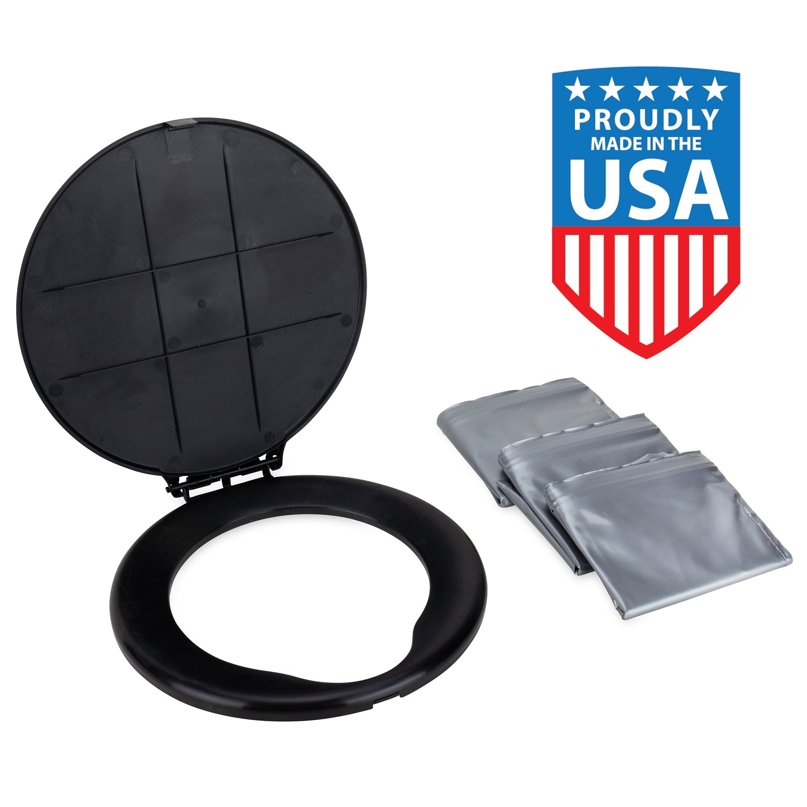RV Toilet Bucket with Lid and Leak Proof Waste Bags (41546)