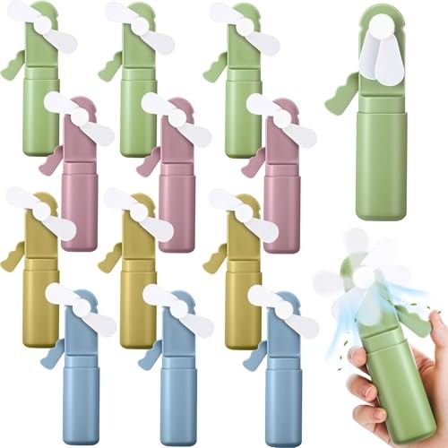 Pcs Mini Hand Press Fan Bulk Small Portable Summer Fan Plastic Handheld 12