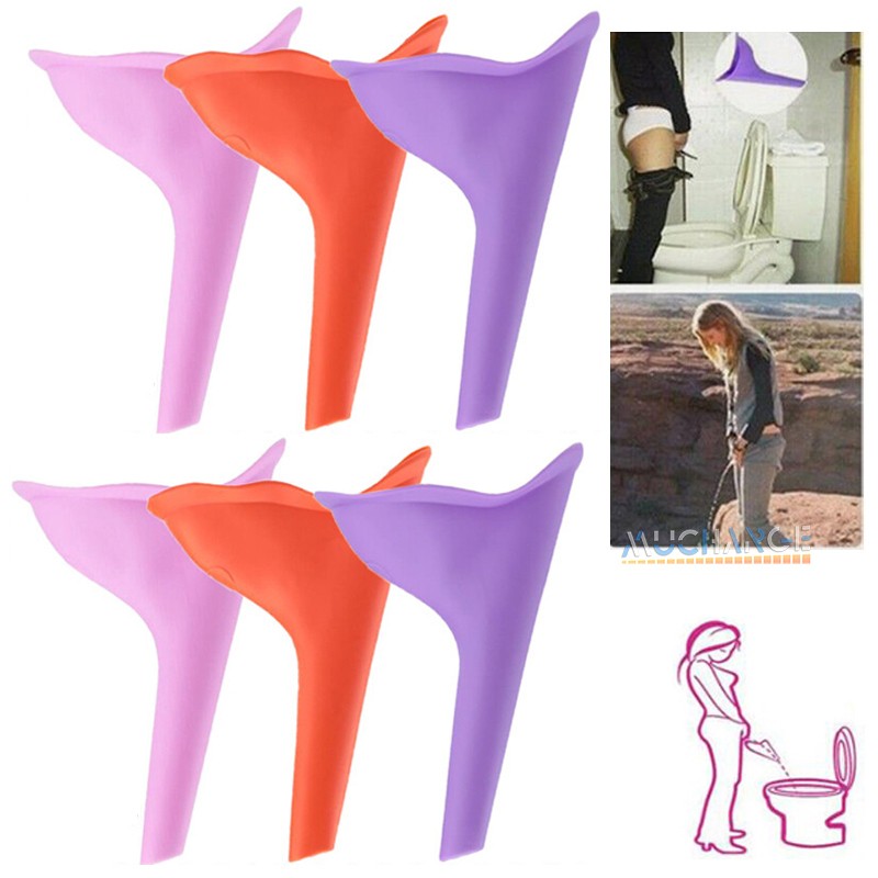 6X Reusable Female Urinal Funnel Silicone Funnel Travel Camping Standing to Pee
