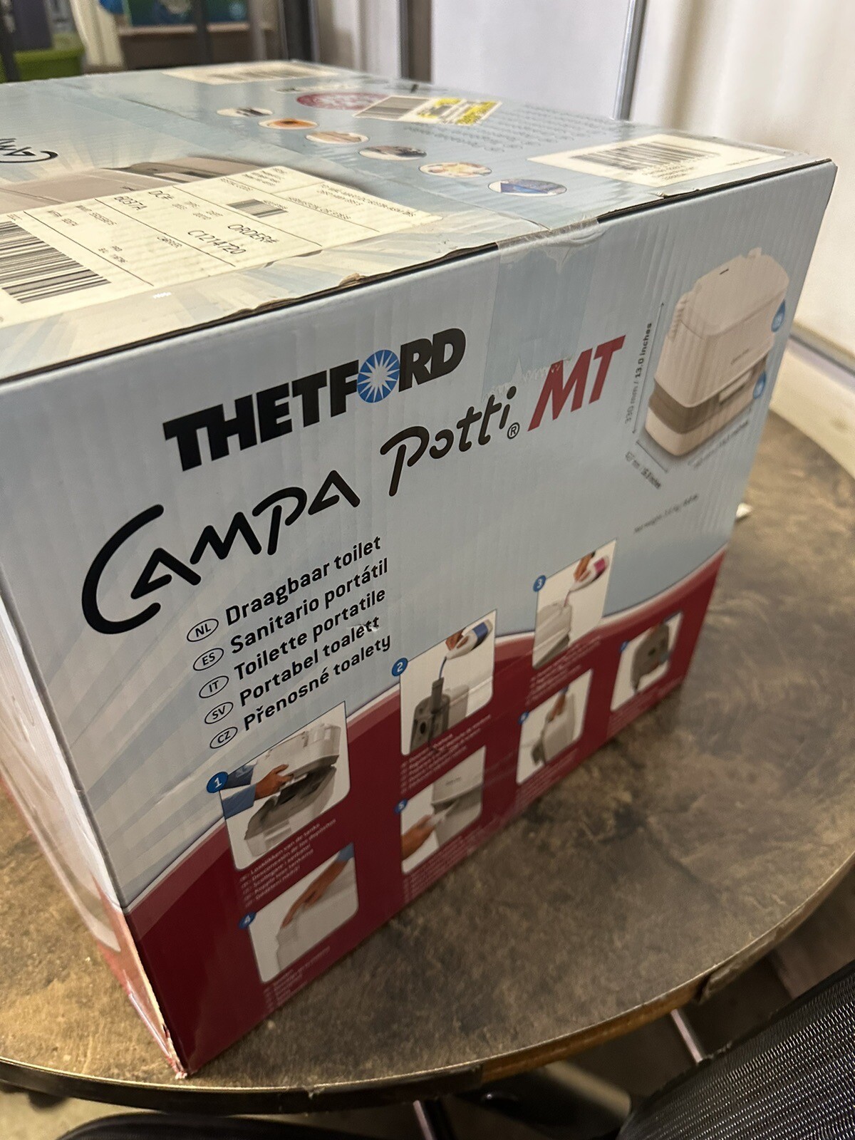 Thetford Campa Potti MT, 4 gal Portable Toilet, Length 16.5 x Width 15 inxHeight