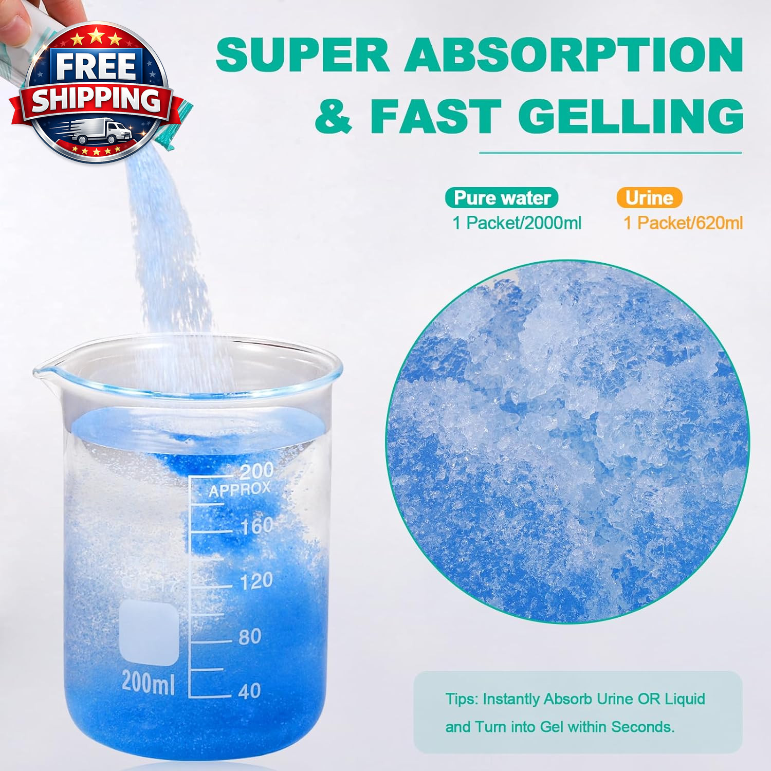 30 PACK Poo Gel for Portable Toilet, Camping Toilet Powder for Potty Bags