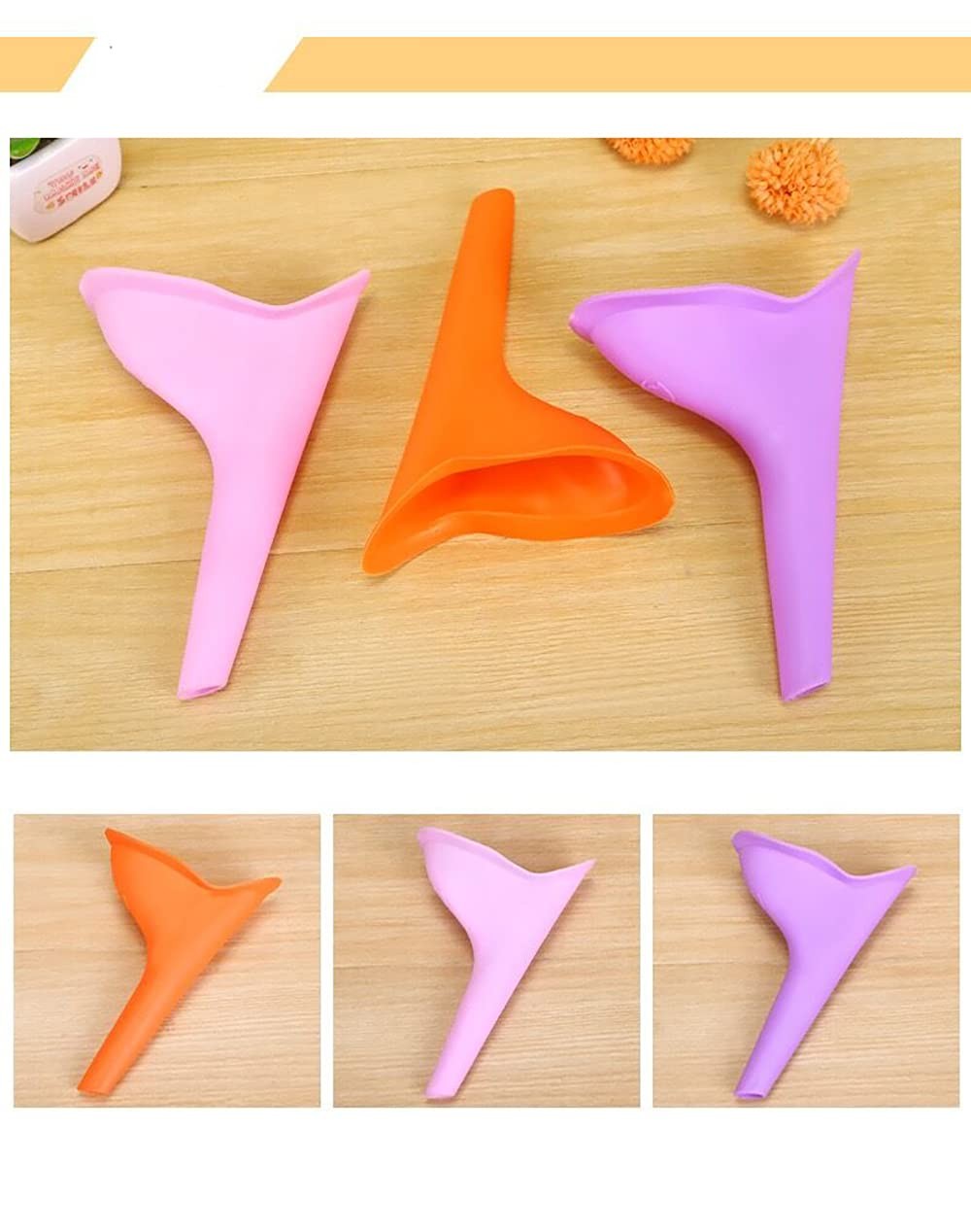 Female Urinal,3 PCS Female Urinal for On-The-Go Urinating Travel Device Silic…
