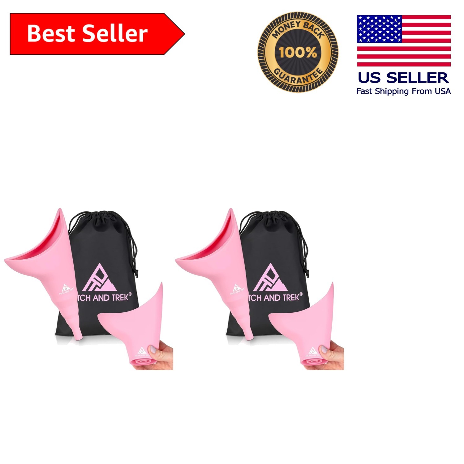 Compact & Leak-Free Female Urinal Funnel with Carry Bag – Pack of 2 for Travel