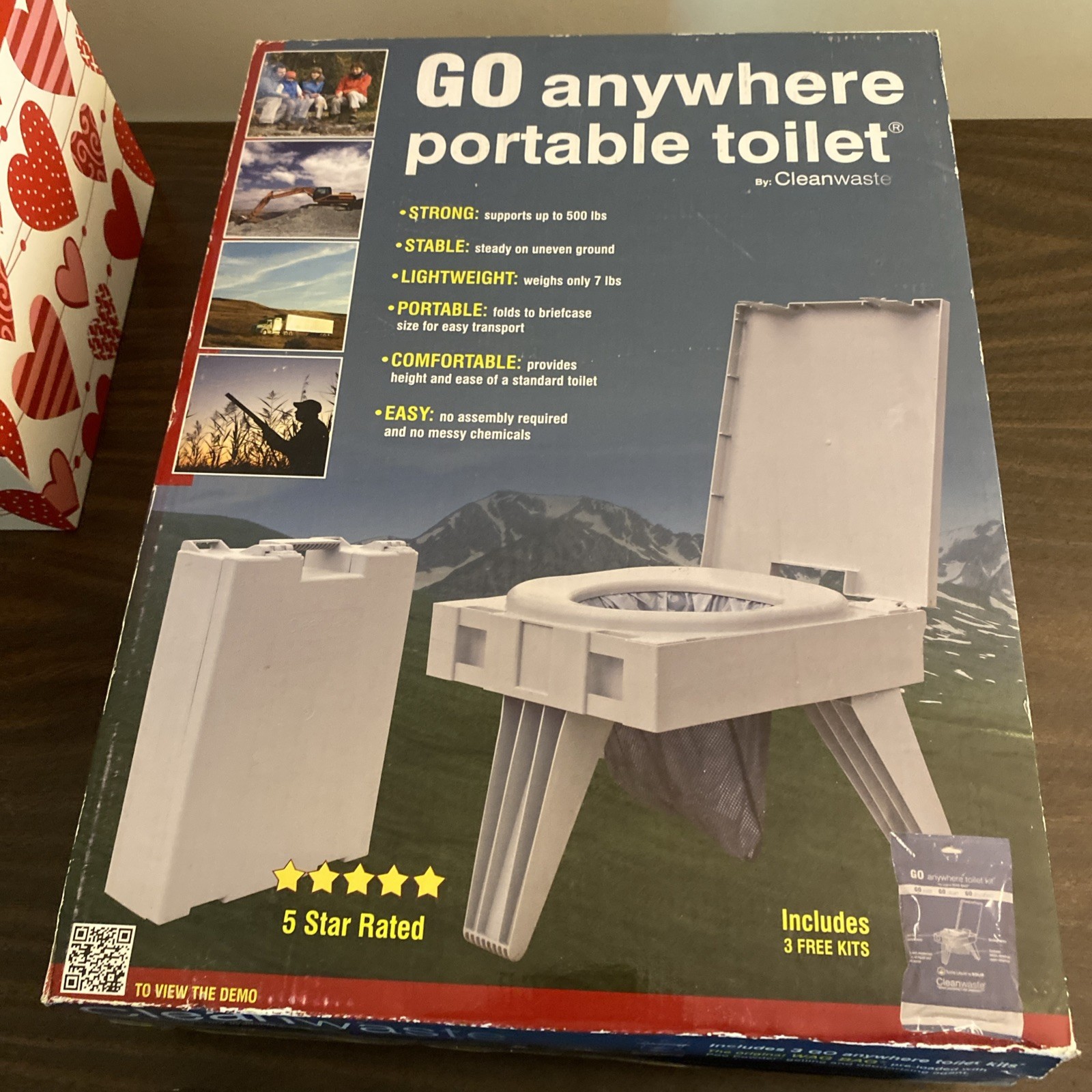 NEW Cleanwaste Go Anywhere Portable Toilet, Includes 3 Kits Plus Extra 12 Pk