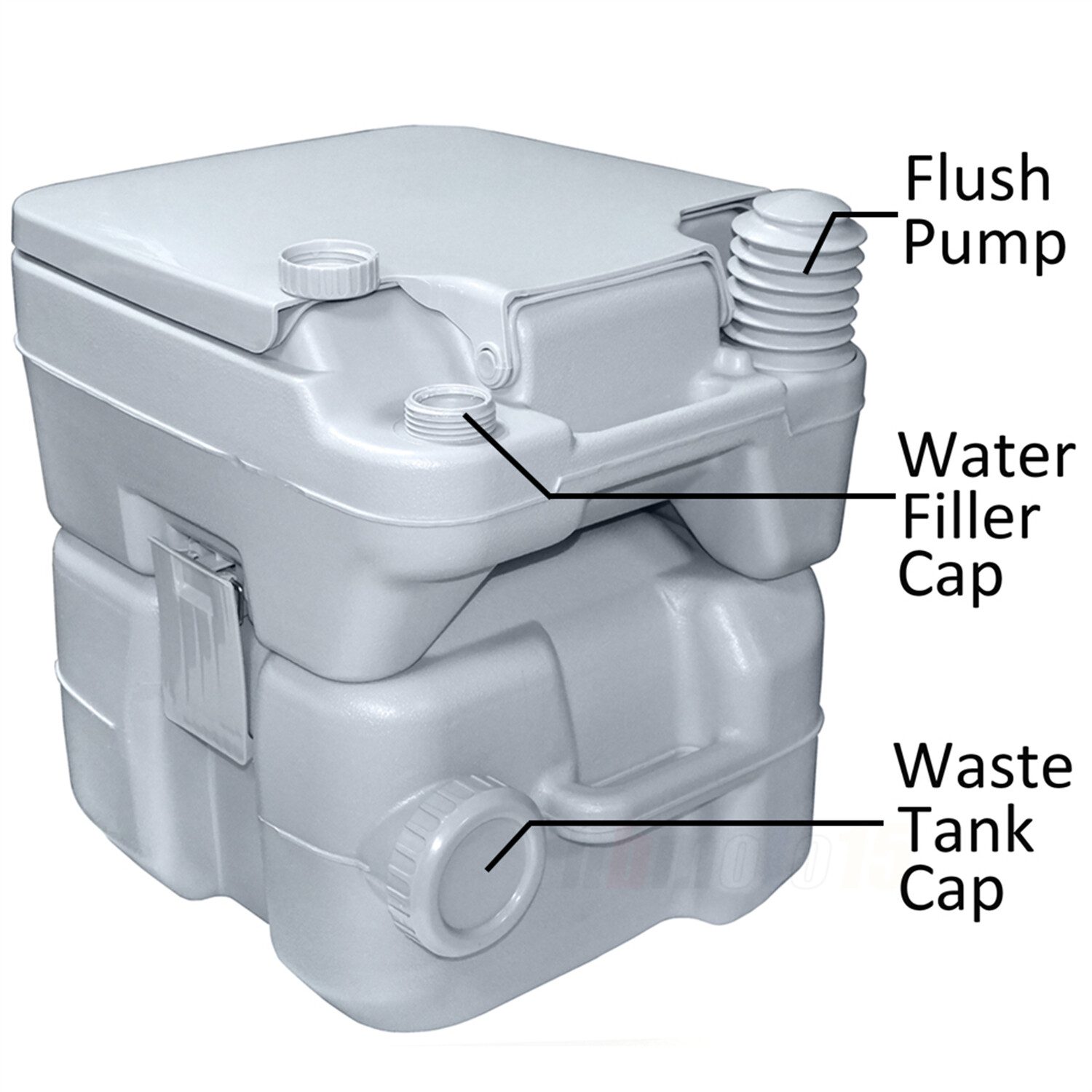 H:42 L:41 W:35 CM Temporary Toilet For Outdoor Touring Car Tent Small Room GRAY