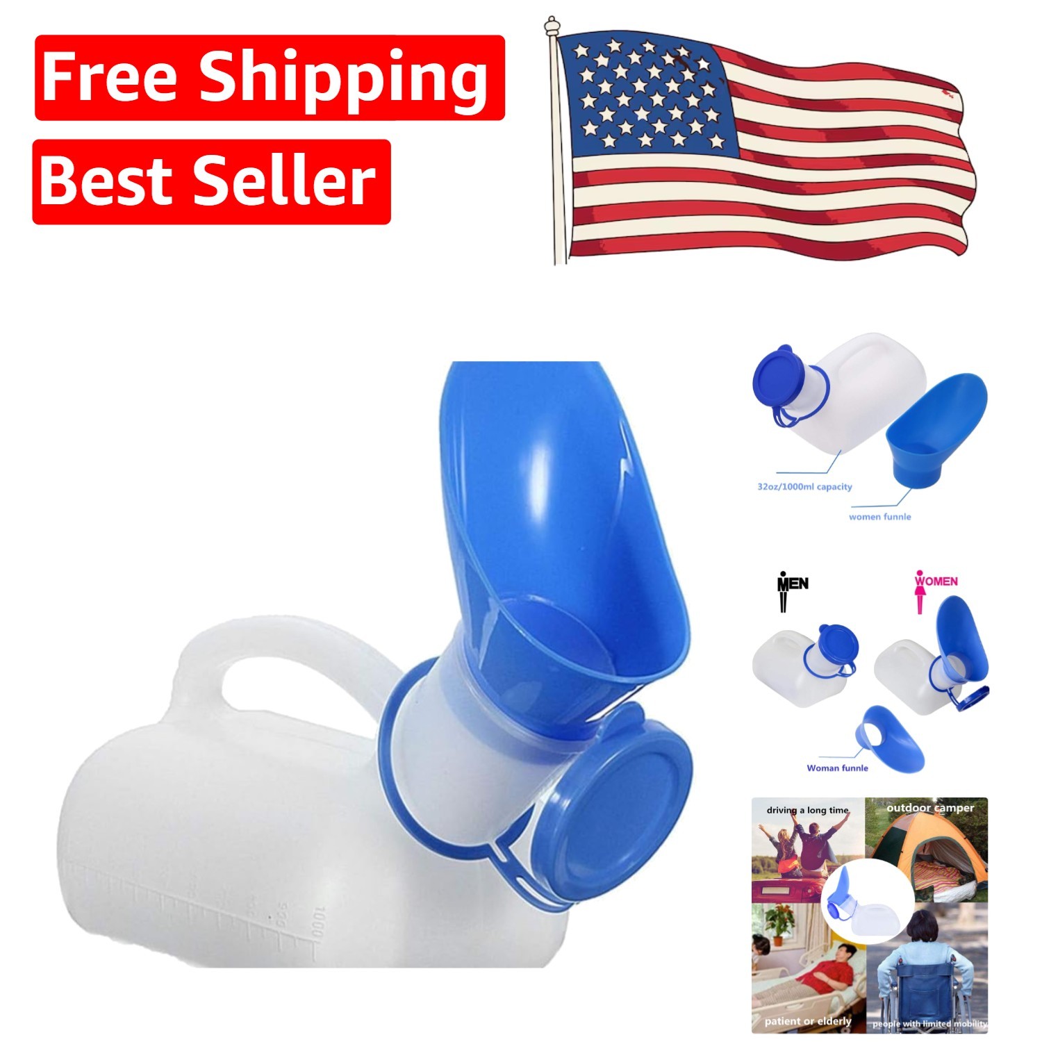 Lightweight Spillproof Potty Urinal for Men & Women – Outdoor Essential