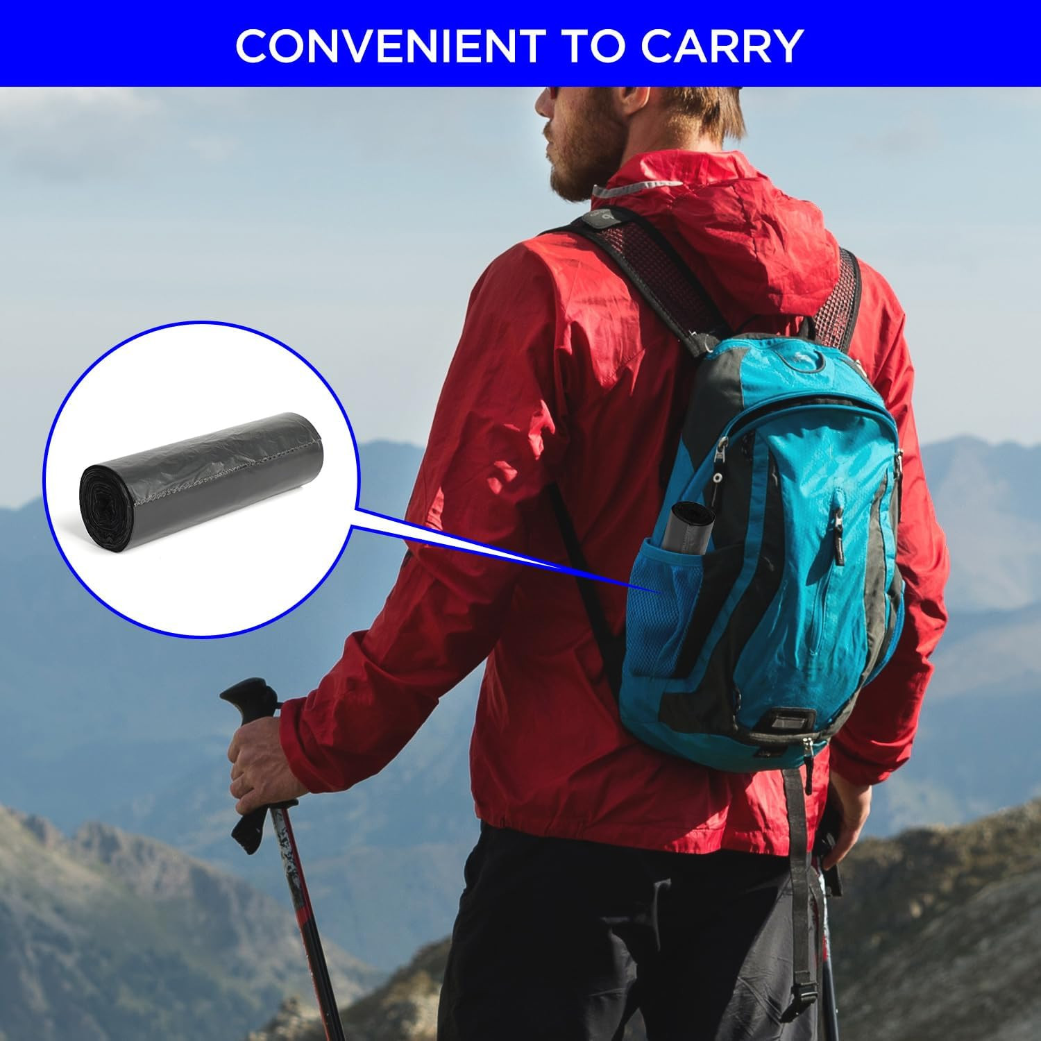 80 PCS Biodegradable Camping Toilet Bags, 22L Capacity, Portable Toilet Bags Fo