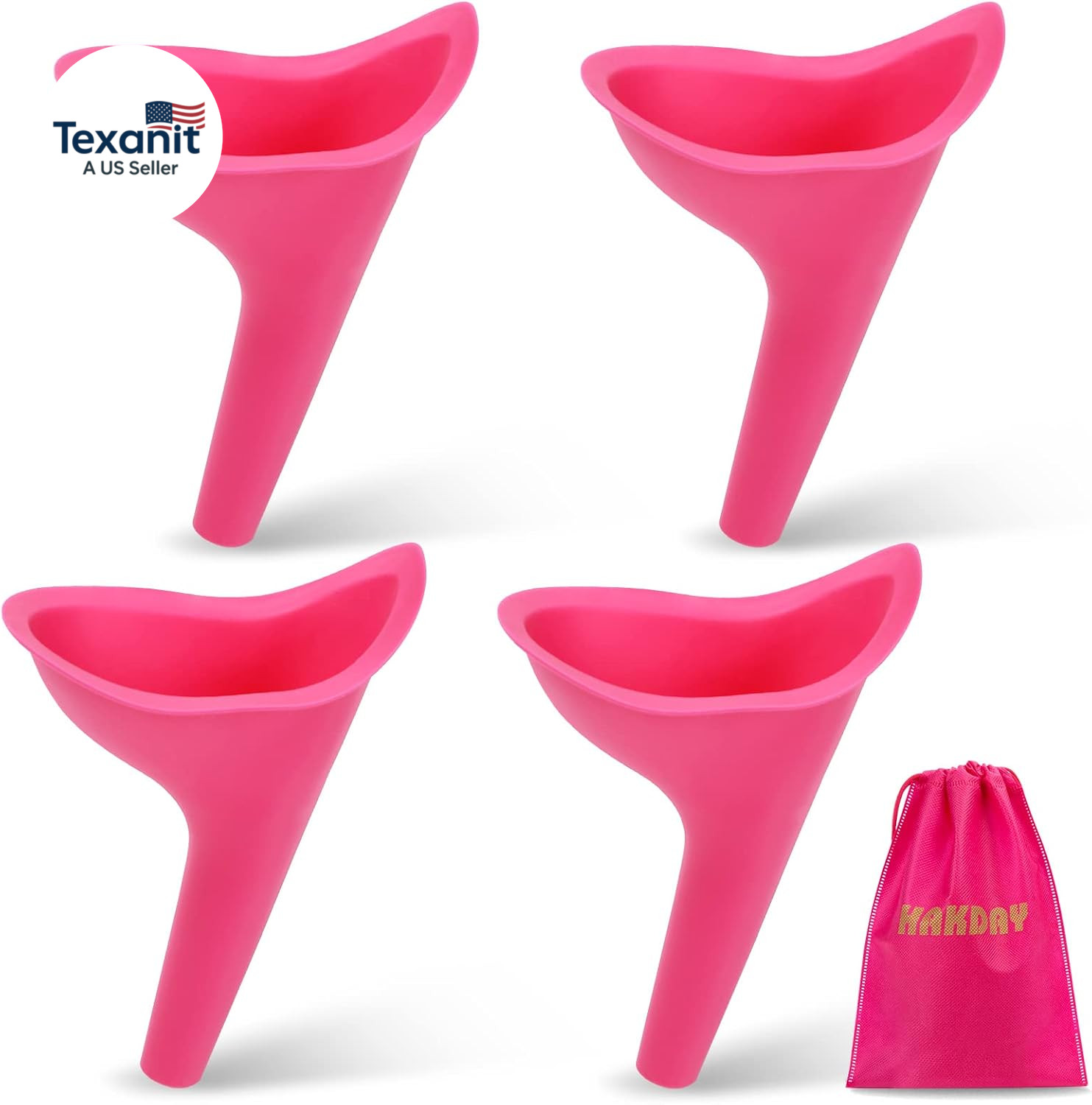 Female Urinal for Women, 4PCS Portable Urination Device Pee Funnel for Travel Ca