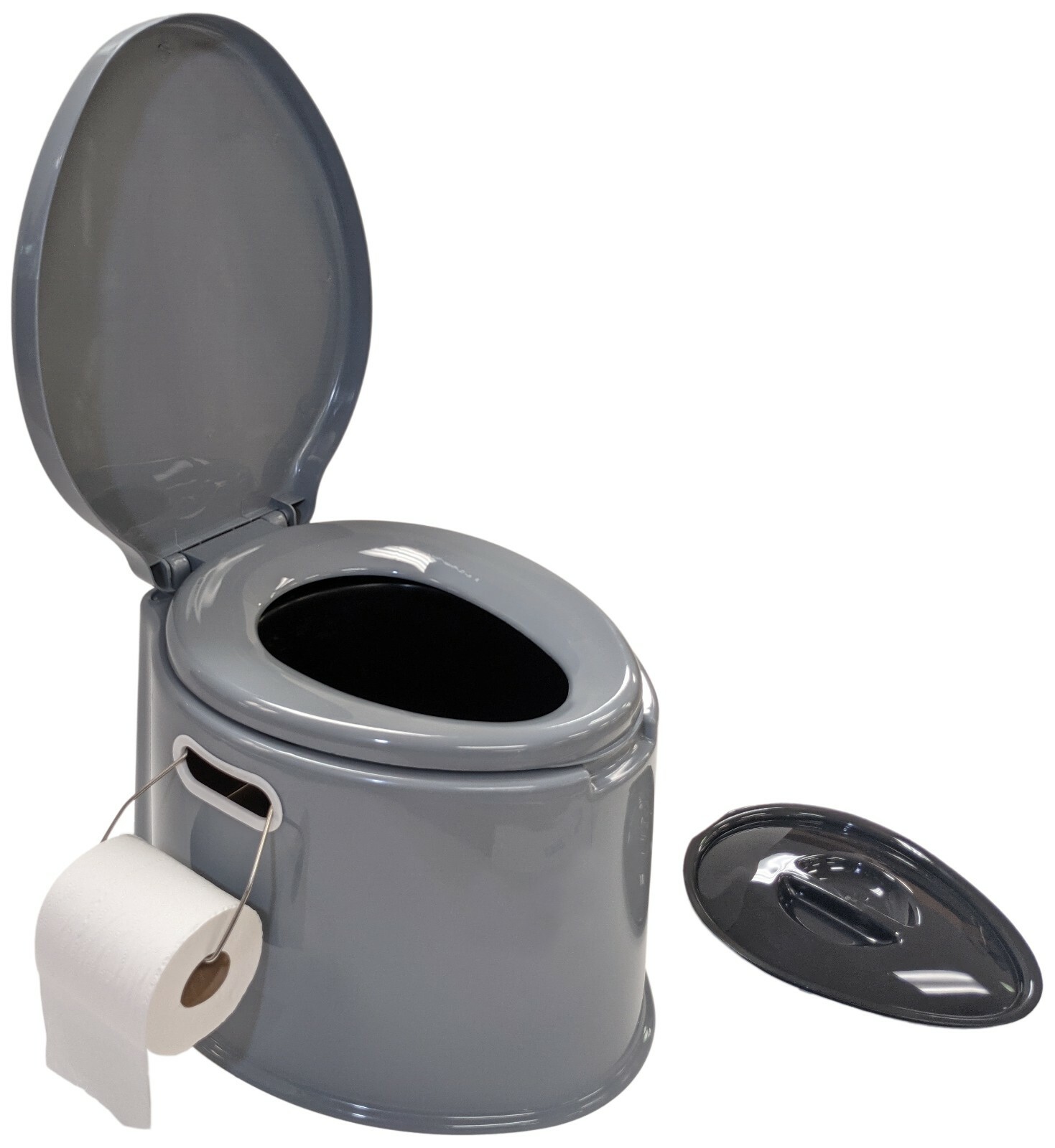Portable Travel Toilet with Toilet Paper Holder and Removable Waste Bucket