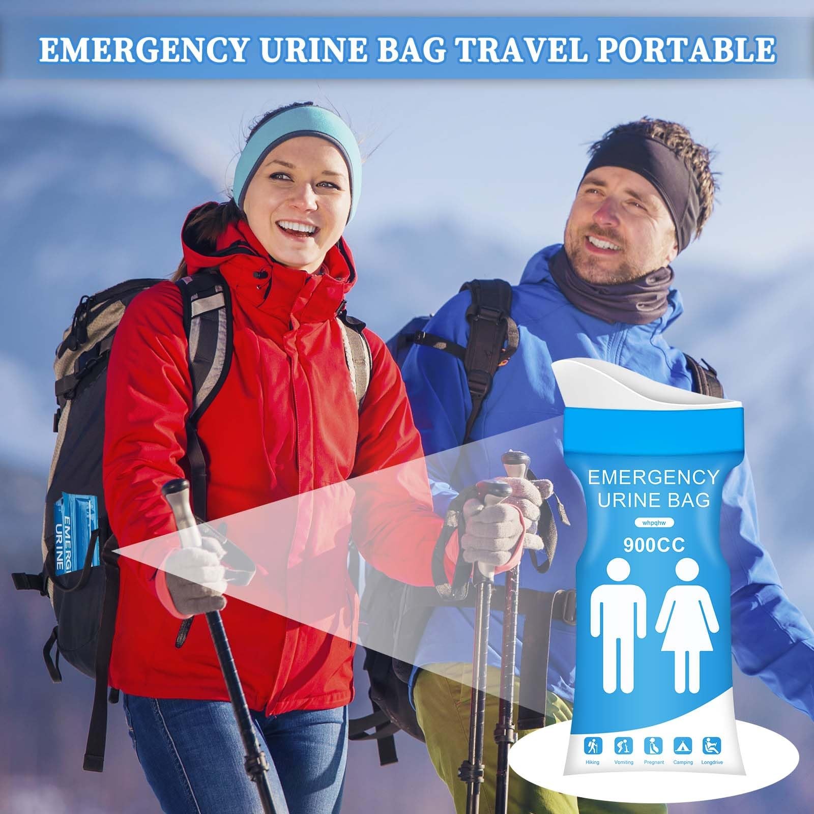 12 PCS Disposable Urine Bags,900ML Pee Bags for Travel for Women and Men, Por…