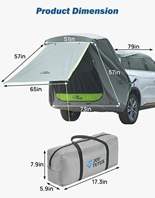 Medium-Standard Grey Green SUV Tailgate Tent with Awning Shade