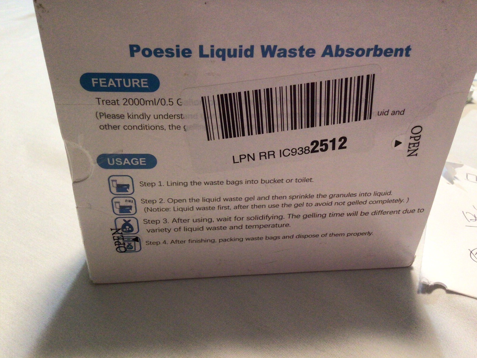 25 Packets 2.2lb Poo Urine Powder for Camping Outdoor Recreation Portable