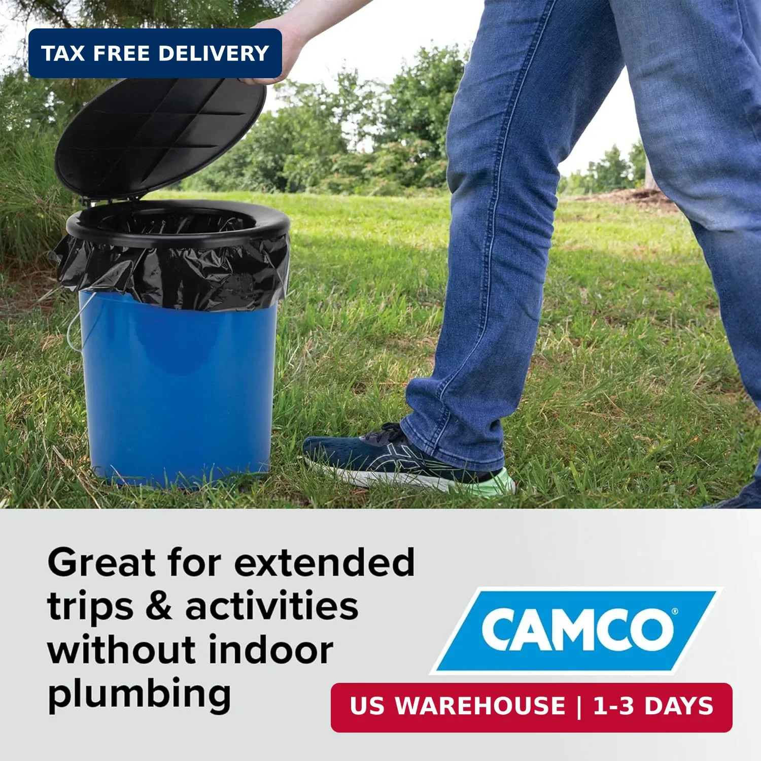 Camco Toilet Waste Bags – Features a Biodegradable Powder & Leak Proof Double Ba