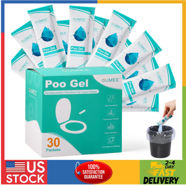 30 PACK Poo Gel for Portable Toilet, Camping Toilet Powder for Potty Bags, Eco