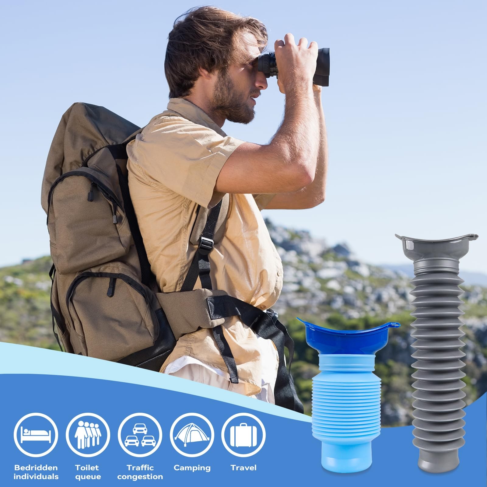 Portable Travel Urinal 750ml Foldable Emergency Toilet For Car Camping