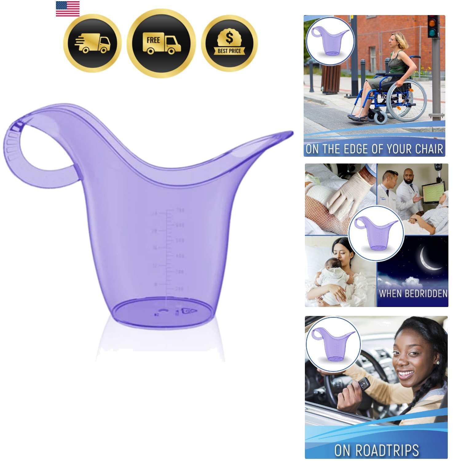 Portable Female Urinal Pee Device for Women Night Bedside Camping Hiking