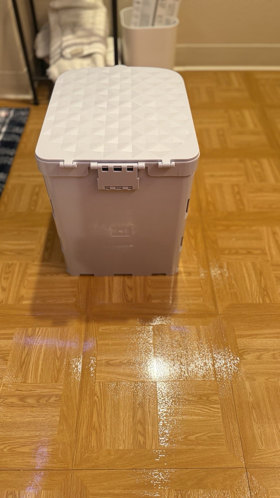 Foldable Portable Camping Toilet, Plastic White/Gray, Rectangular 14x14x11