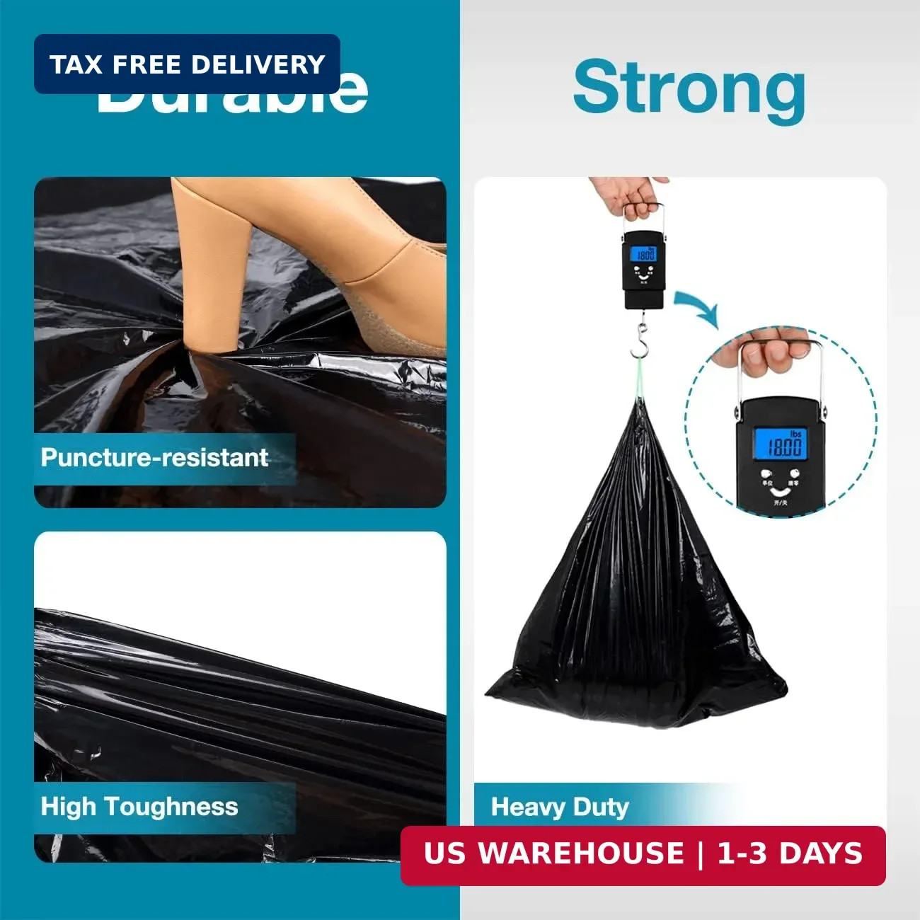 TRIPTIPS Portable Toilet Bags Drawstring 8 Gallon Camping Toilet Bags Toilet Was