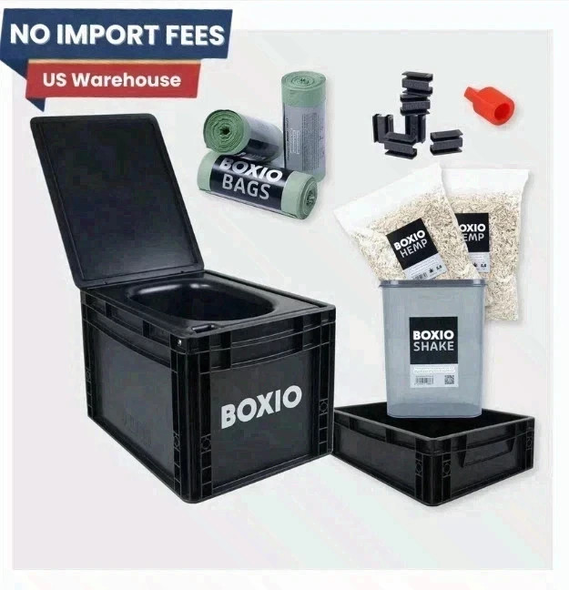 BOXIO TOILET MAX+ Portable Camping Toilet Kit – Complete Starter Set FS USA
