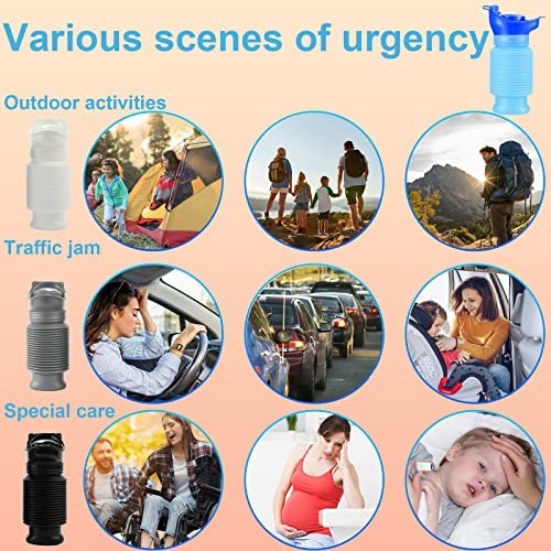 Portable Emergency Urinal 2-Pack, 750ml Travel Toilet for Car & Camping, Mini Pe