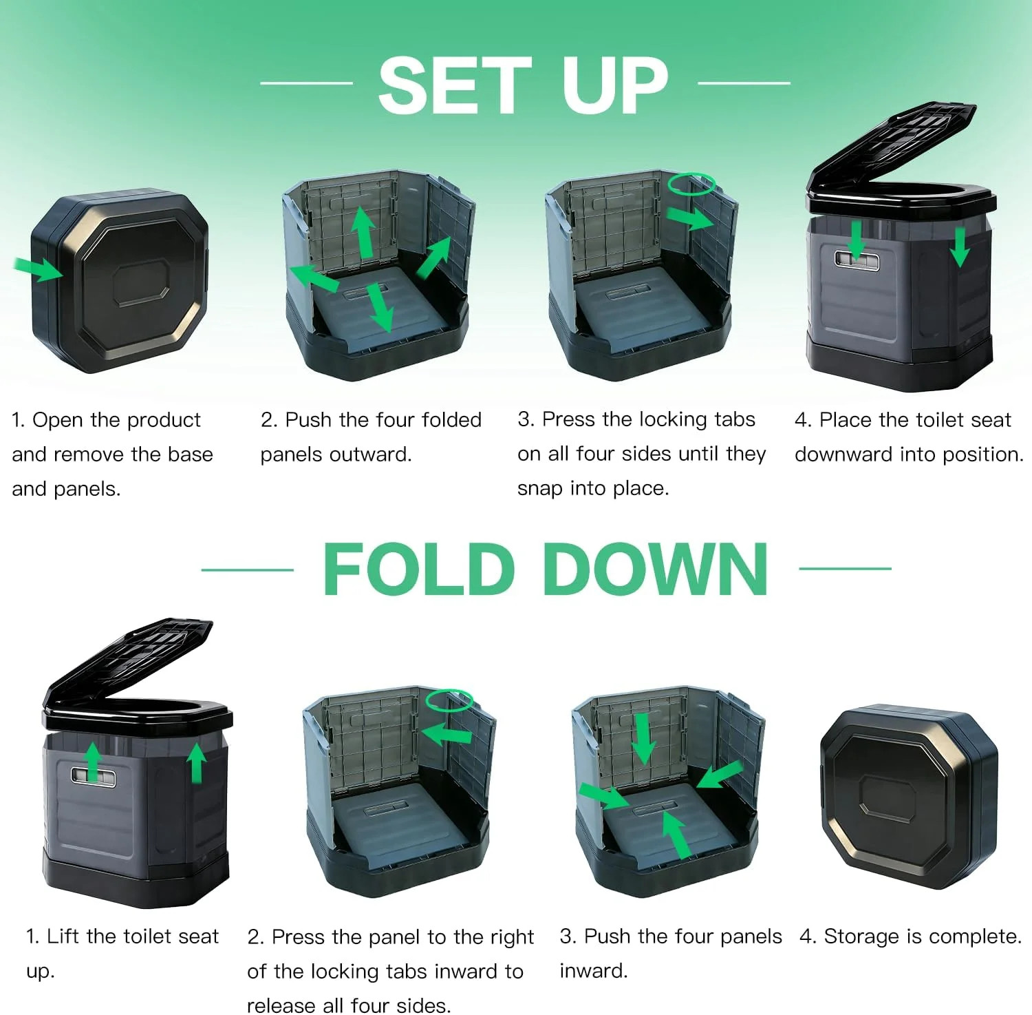 Camping Toilet for Adults – Portable Folding Toilet with Lid,Travel Portable Pot