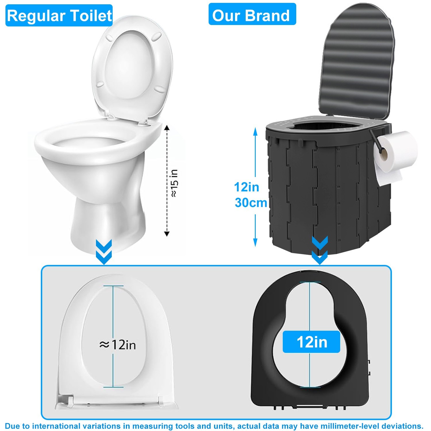 Portale Foldable Camping Toilet Set with Privacy Tent, Black/Green