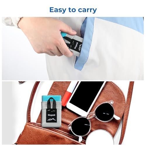 Pocket Picnic Blanket for 1 Person, 43.3×27.56″ (1.27oz) E Blue (Grey Pack)